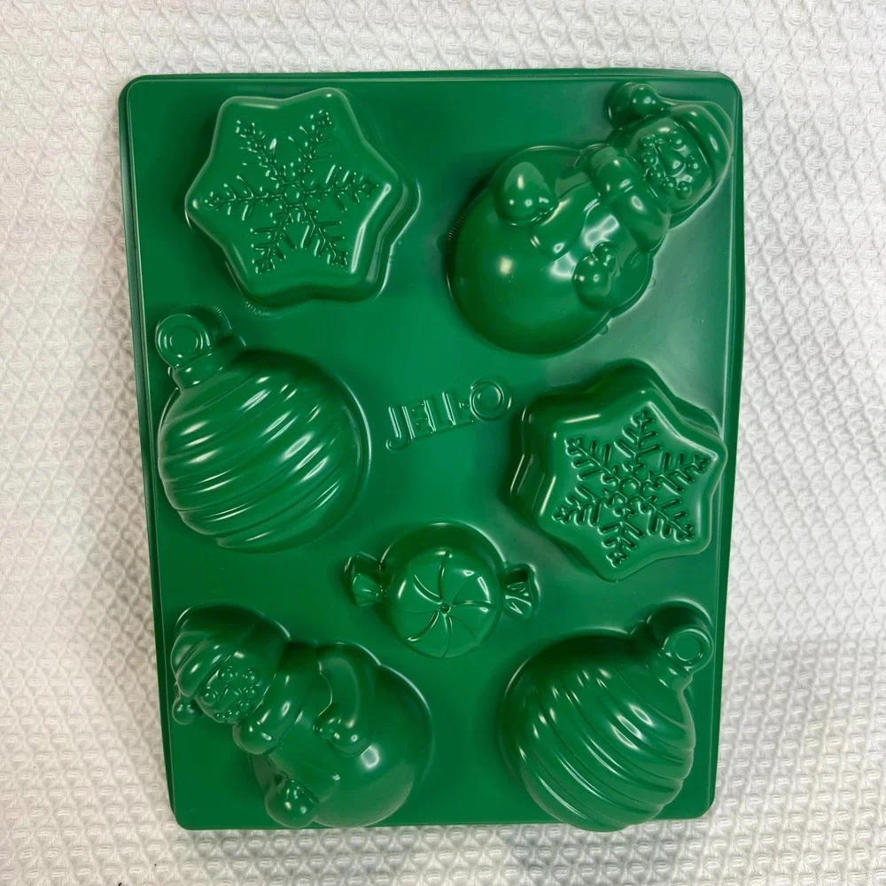 Jell-O Jigglers Christmas‎ Holiday Gelatin Molds Trays Red Green SantaSet of 2